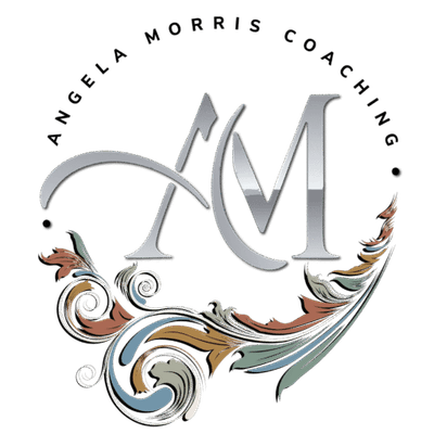 Logo for Angela Morris Coaching featuring stylized letters 